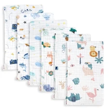 Maliton Muslin Baby Burp Cloths 6 Pack Large 20''x10'' 100% Cotton Burp Rags ...
