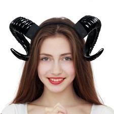 Devil Horns Headband Black Horns Headband Demon Horns Ram Horns Headband for .