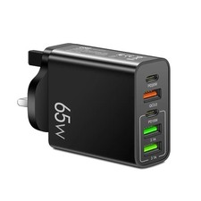 65W Quick Charger UK Plug Fast Wall Charger Power Adapter 5 Port USB-C PD Type C