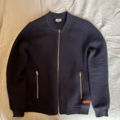 Knowledge Cotton Apparel Navy Bomber Jacket Full Zip Men's Size M Solid