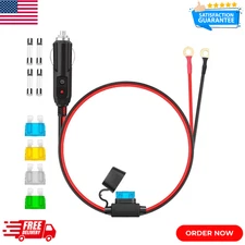 12AWG Heavy Duty Cigarette Lighter Plug, 3.3FT Cigarette Lighter Male Plug 3.3FT