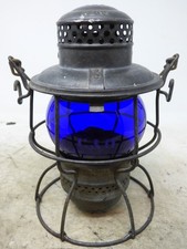 C&O Adlake Kero railroad lantern w/signal blue etched globe