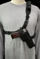 For ANY 5" 1911, Right Hand CHEST Holster with Extra Magazine Holder