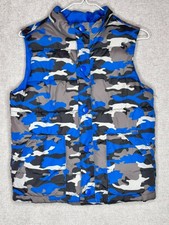 Boys Camouflage Puffer Vest Blue Gymboree Size L 10-12  1A8 