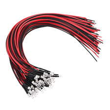 3Mm Tiny LED Diode Light, 50 Pcs 9-12V DC Pre Wired Mini LED Lights