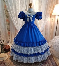 Royal Blue Medieval Prom Dress Civil War South Belle Renaissance Evening Dresses