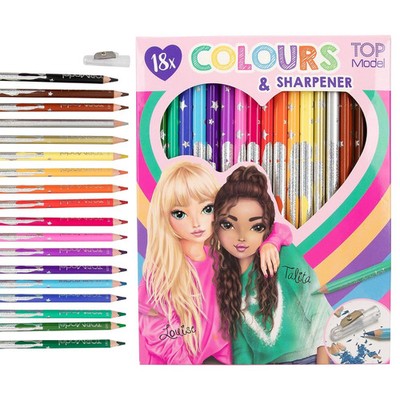 Depesche TOPModel Buntstifte Set 18er mit Anspitzer für Schule und Malen