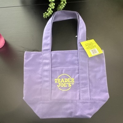 Trader Joe's Mini Canvas Tote Bag Reusable Multicolor 