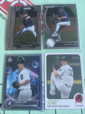 4 JACKSON JOBE RC lot 2021 Prizm Draft Standouts 2022 Heritage Platinum Elements