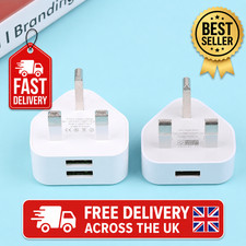 Universal UK Plug 3 Pin Wall Charger Adapter With 1/2 USB Ports Charging