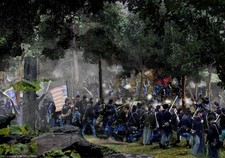 Gettysburg 14"x20" Print/Frame Joshua Chamberlain Little Round Top 20th Maine