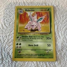 Pokémon TCG Nidorino Base Set 37/102 Regular Unlimited Uncommon NM Vintage Card