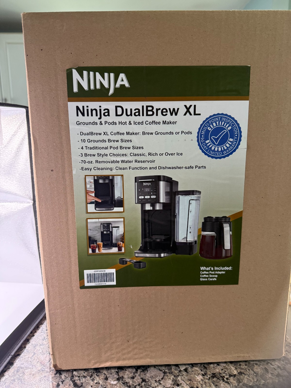 Ninja DualBrew XL Coffee Maker CFP105CO &ndash; Refurbished &ndash; Tested &ndash; Grounds & Pods