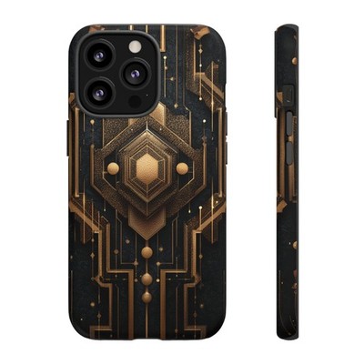 Phone Ink - Lifetime Warranty Custom Case - Art Deco Gold Symmetrical