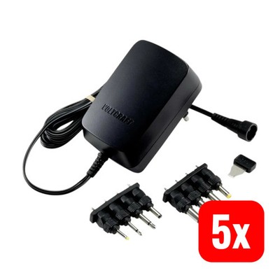 VOLTCRAFT USPS-1500N Steckernetzteil Netzteil einstellbar 3 4,5 5 6 V/DC 5 STÜCK