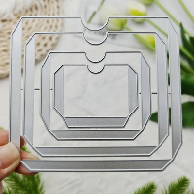 Set aus 4 rechteckigen Form Umschlägen Metall Stanzformen Set. Scrapbooking. A*2