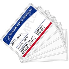 LotFancy 16 Pcs Medicare Card Holder Protector Sleeves, 12 Mil Clear PVC