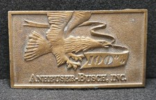 VL01104 RARE VINTAGE 1976 100 ANHEUSER-BUSCH, INC. BEER BELT BUCKLE