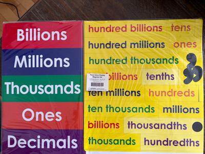 Magnetic place value words for classroom or homeschool