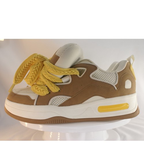 Zara Chunky Skate Sneakers Tan Yellow White Braided Laces 2212/520/718 Mens 7