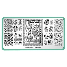 Maniology MXM064 Halloween Patchwork Quilt Nail Art Stamping Plate