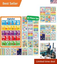 Colorful 20pcs Educational Posters - Must-Have Classroom Supplies for Kids