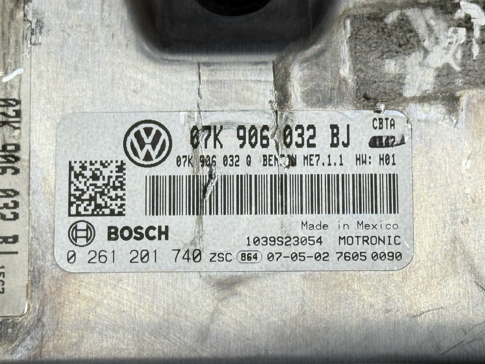 Volkswagen Rabbit Jetta 2008-2009 ordenador motor 2,5 L 07K906032BJ programado Foto 3 de 4