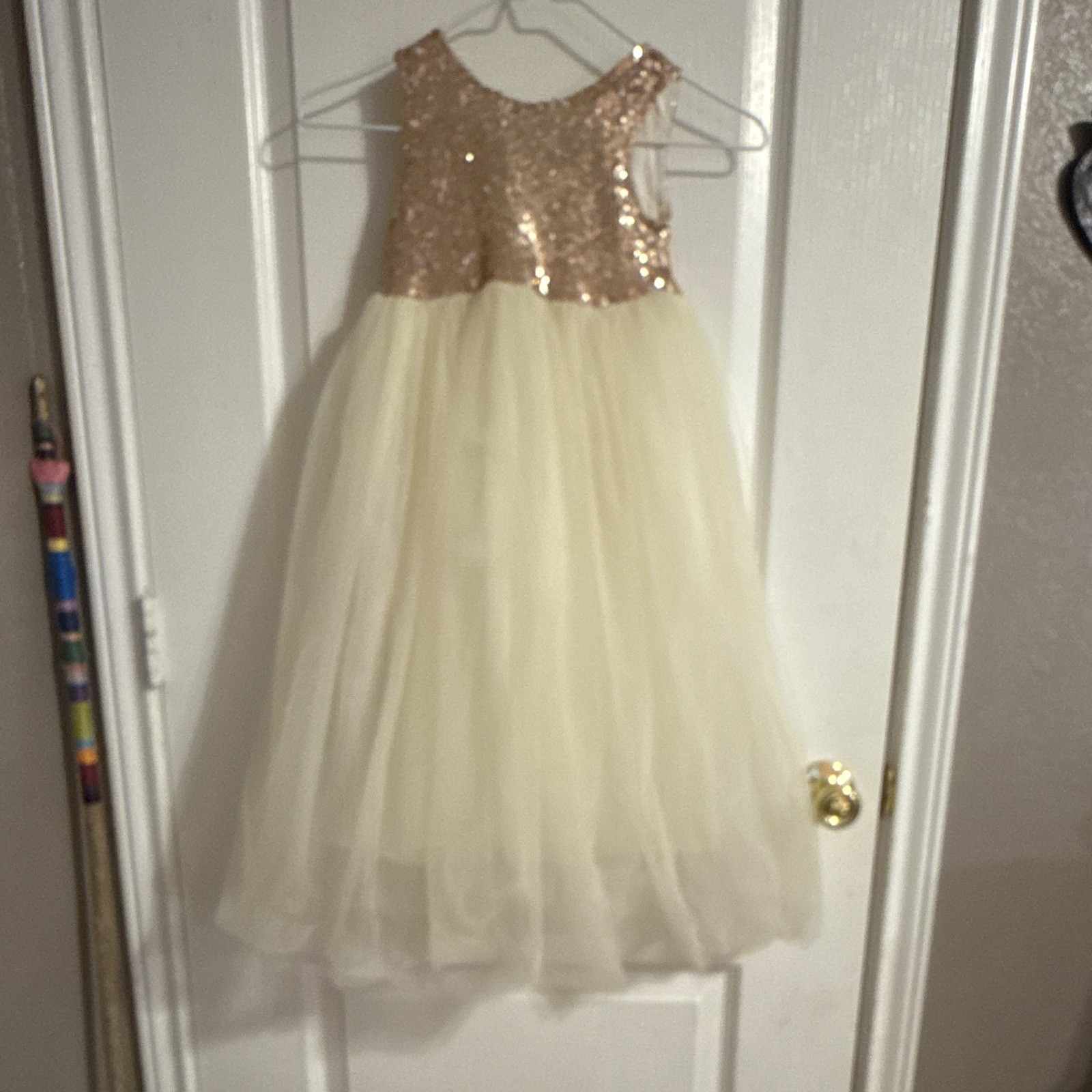 Size 4 Rose Gold Sequin Flower Girl Dress. Special Occasion.
