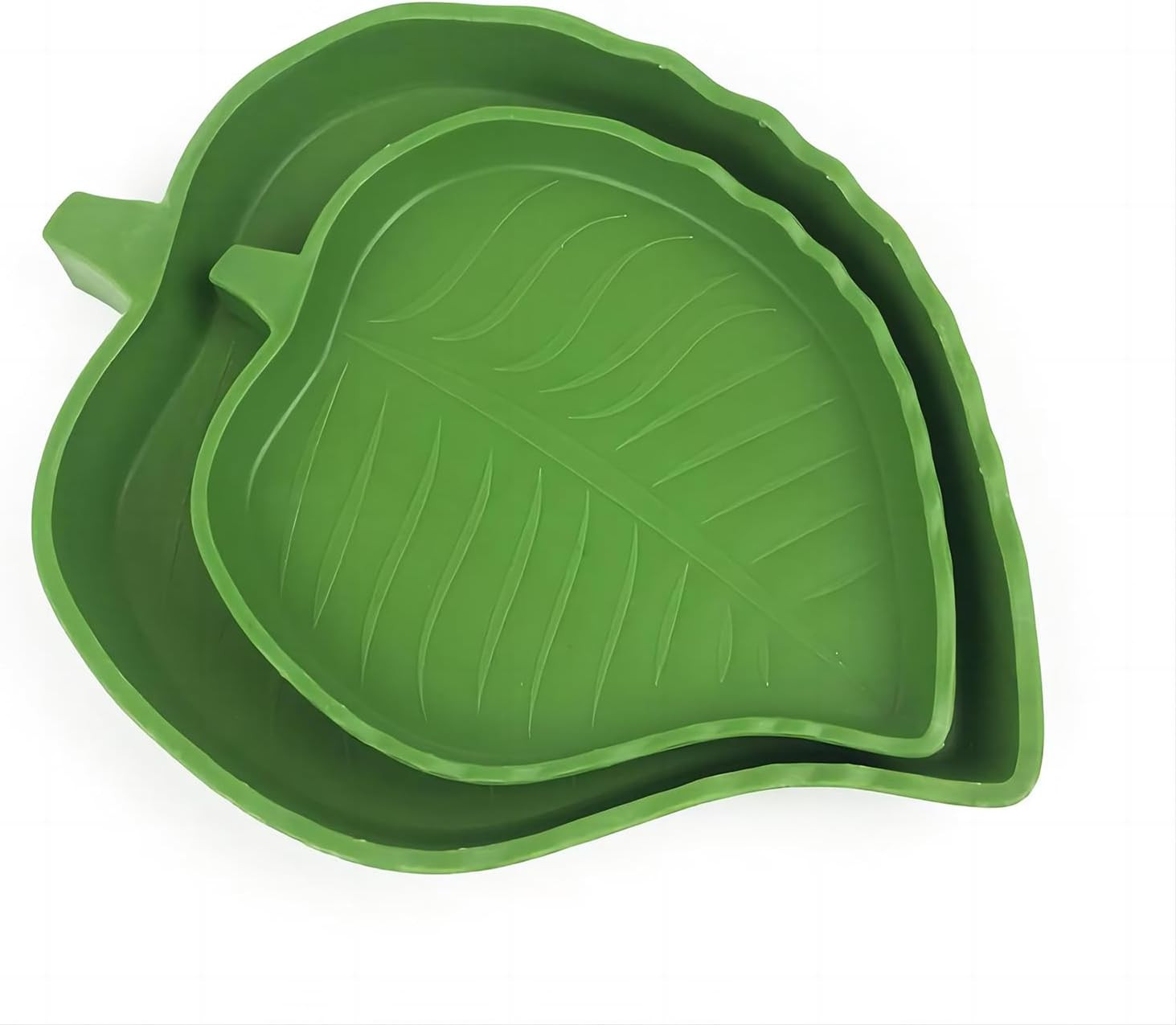 2 Pieces Tortoise Water Bowls, Reptile Food Water Bowls Leaf Shape Tortoise Acce