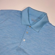 Walter Hagen Essentials Men's Sky Blue Heathered Golf Polo Shirt Size Large