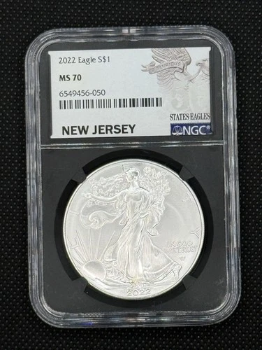 2022 Silver Eagle NGC MS70 New Jersey #129