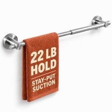 16x28 Inch Extendable No-Drop Suction Cup Towel Bar 16x28 Inch Adjustable