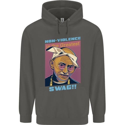 Gandhi Parody Gangsta Rap Music Hip Hop Childrens Kids Hoodie - Picture 14 of 39