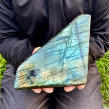 1.55LB Top natural Labrador flash moonstone quartz crystal mineral specimen