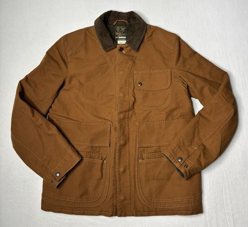 Wallace & Barnes / J.Crew brown chore jacket duck canvas Wool Lined Size Medium