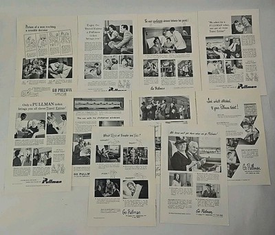 Pullman Zug Print Werbung 40er & 50er Jahre Laden Büro Mann Höhle Laden Deko Sammelalbum