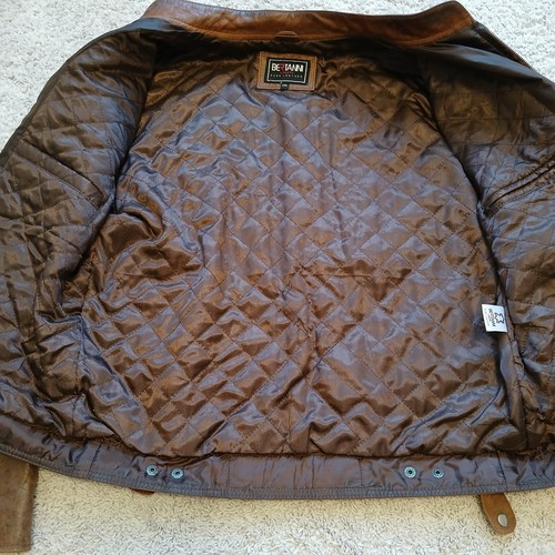 Leather Jacket Men's Size 2XL Biker Motorcycle Vintage Distressed Brown Bomber - Picture 5 of 13