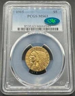 1915 $5 INDIAN HEAD GOLD HALF EAGLE PCGS MS63 CAC 04EBHA26