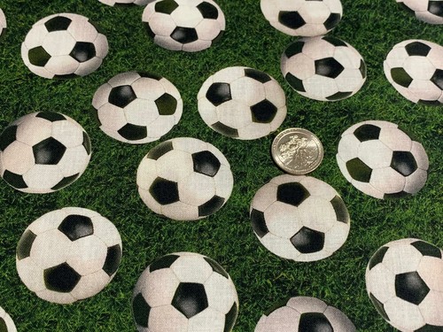 Fabric Soccer Balls on Green Grass KAUFMAN Cotton by the 1/4 yd #4147 - Picture 2 of 6