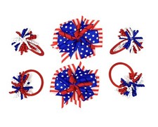 6 Pcs Hair Accessories Hair Bows Alligator Clips Ties For Girls Toddlers Kids