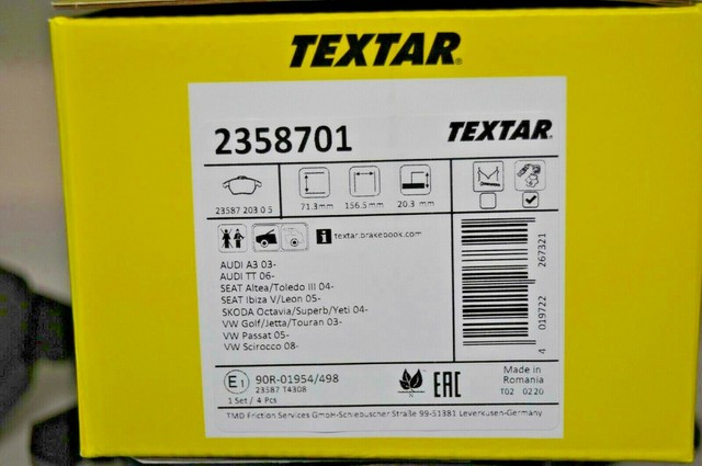 2358701 textar колодки