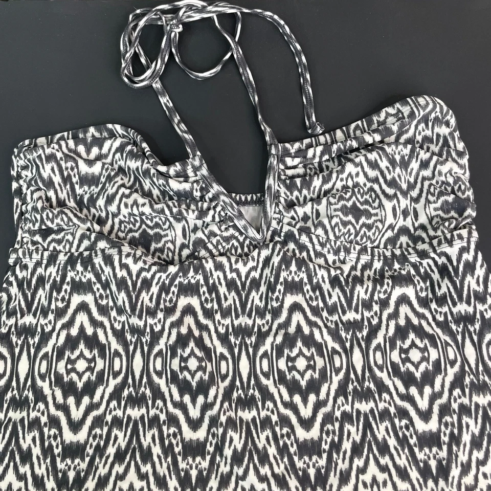 Converse All Star Tankini Swim Top Halter Womens Size M Gray & White No padding - Image 2 of 4