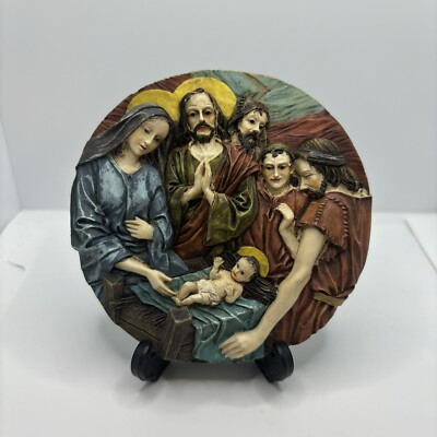 Nativity Scene 3D Small Resin Plate