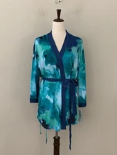 NWT! LINEA DONATELLA Women's Sz XL Soft Knit Clement Short Wrap Robe CTM390