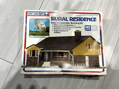 Life-Like HO Scale Rural Residence #1385 Building Model Kit NEW