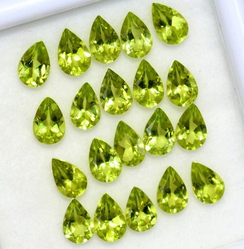 Naturale Peridoto Pera Sfaccettato Taglio Loose Calibrata Gemma Pronto per Gioie - Picture 8 of 18