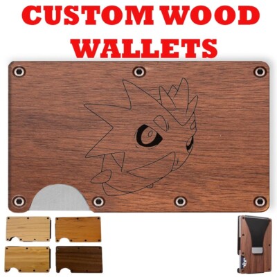 PUPITAR POKE-MON - Slim Minimalist Wallet - Laser Engraved Wood Wallet