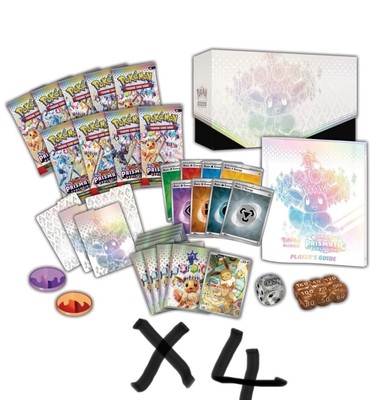 4 x Prismatic Evolutions Pokemon Elite Trainer Box ETB Presale Jan 25   