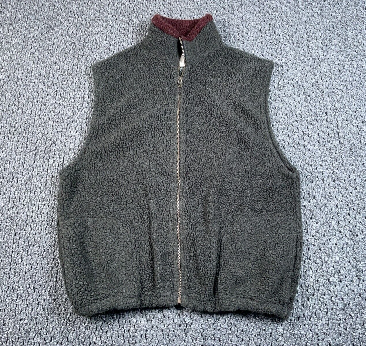 VTG Field & Stream Fleece Zip Up Vest Adult Large Dark Gray Outdoor Hiking