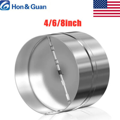 Hon&Guan 4'' 6'' 8'' Backdraft Shutter Damper Draft Blocker for HVAC Extractor Fan